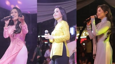 Cam Ly និង Phuong My Chi ច្រៀងចម្រៀងប្រជាប្រិយ ក្នុងចំណោមអ្នកទស្សនារាប់ម៉ឺននាក់។