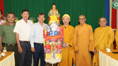 El presidente del Comité Provincial del Frente de la Patria de Vietnam felicita a Buda por su cumpleaños