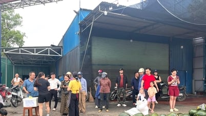 มนุษยธรรมอันอบอุ่นในการ "ช่วยเหลือ" รถบรรทุกแตงโมที่ประสบอุบัติเหตุในเมือง วินห์