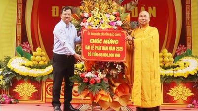 Vice Chairman of Bac Giang Provincial People's Committee Phan The Tuan congratulated Buddha's Birthday at Vinh Nghiem Pagoda