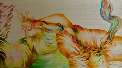 Exposition de peintures sur soie de l'artiste Nguyen Thu Huong : Des peintures riches en féminité comme la brise d'automne