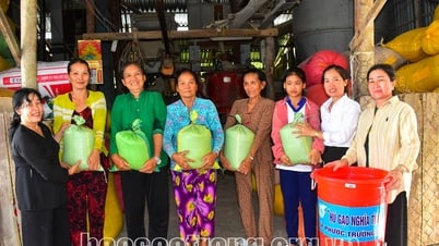 Mô hình “Hũ gạo nghĩa tình” ấm lòng hội viên phụ nữ khó khăn