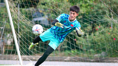 Dinh Trieu returns and is still too good, young HAGL goalkeeper faces fierce competition