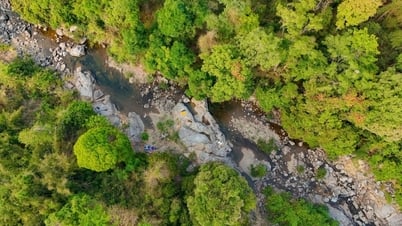 El fresco Lago de las Hadas, escondido en medio del bosque primigenio, los visitantes vienen para escapar del calor y no quieren irse.