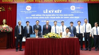 Unterzeichnung eines Kreditvertrags über 524 Milliarden VND für das Projekt zur Kapazitätssteigerung des 500-kV-Umspannwerks Hoa Binh