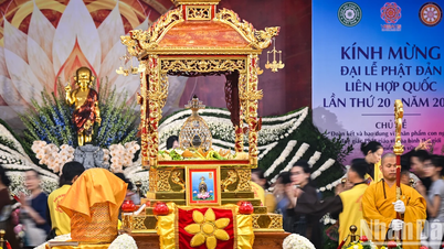 [Photo] People lining up to worship Buddha's relics