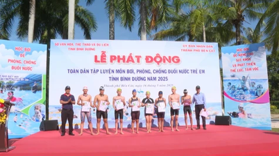 TP.Bến Cát: Phát động toàn dân tập luyện môn bơi, phòng, chống đuối nước trẻ em