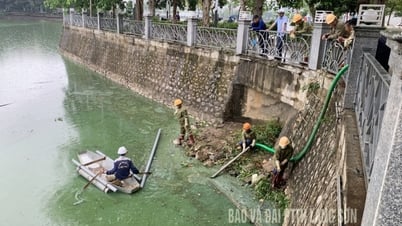 Đơn vị chức năng khắc phục tình trạng "bốc mùi" tại hồ Phai Loạn  - Báo và Đài Phát thanh Truyền hình Lạng Sơn