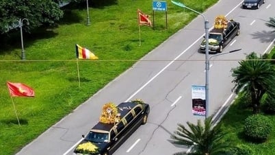 Des dizaines de milliers de personnes accueillent le convoi de limousines transportant les reliques du Bouddha à la pagode Tam Chuc