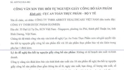 Warum hat Abbott Vietnam proaktiv 18 Produktdeklarations-Abnahmezertifikate zurückgezogen?