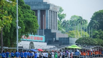 Tens of thousands of people and tourists visit Uncle Ho's Mausoleum