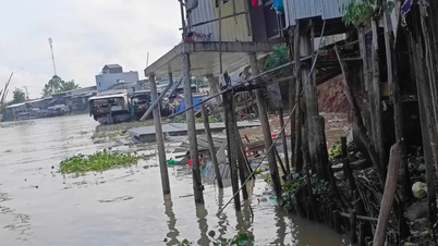 ดินถล่มริมฝั่งแม่น้ำอานซาง บ้านเรือนเสียหาย 10 หลัง