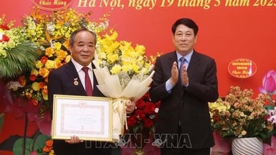 El presidente asiste a la ceremonia de entrega de la insignia de 40 años de membresía del Partido al camarada Le Khanh Hai