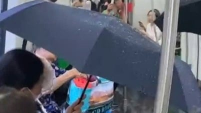 Los pasajeros del tren tienen que usar paraguas por fugas de agua: ¿Qué dicen los responsables del metro de Hanoi?
