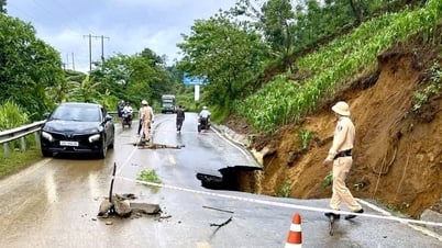 ライチャウ：大雨により国道4D号線が陥没