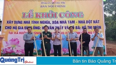 Ban Nội chính Tỉnh ủy khởi công xây dựng nhà tình nghĩa cho hai hộ dân ở Hướng Phùng