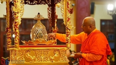 Die Reliquien Buddhas werden vom 25. bis 28. Mai im Truc Lam Yen Tu-Palast aufbewahrt.