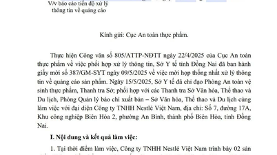 동나이 보건부, 밀로 우유 광고에 대해 입장 밝혀
