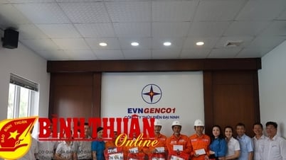 Líderes del Sindicato de Electricidad de Vietnam visitaron y entregaron obsequios a los trabajadores de la Compañía Hidroeléctrica Dai Ninh con motivo del Mes de los Trabajadores 2025
