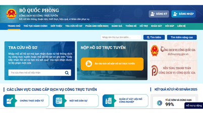 Bộ Quốc phòng công bố 52 thủ tục hành chính thực hiện trên môi trường điện tử