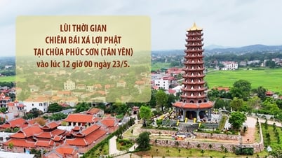 Lùi thời gian chiêm bái Xá lợi Phật tại chùa Phúc Sơn (Tân Yên), bắt đầu từ 12 giờ ngày 23/5