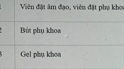 Viên đặt phụ khoa được công bố là trang thiết bị y tế