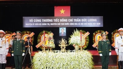 រូបថតនៃពិធីបុណ្យសពអតីតប្រធានរដ្ឋ Tran Duc Luong នៅទីក្រុងហូជីមិញ