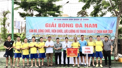 Bế mạc Giải bóng đá nam cán bộ, công chức, viên chức và lực lượng vũ trang quận Lê Chân năm 2025