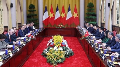 ルオン・クオン大統領がフランス共和国のエマニュエル・マクロン大統領と会談