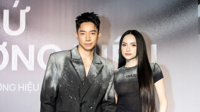 Miss Huong Giang arbeitet mit Model Phu Cuong an einem Modeprojekt zusammen