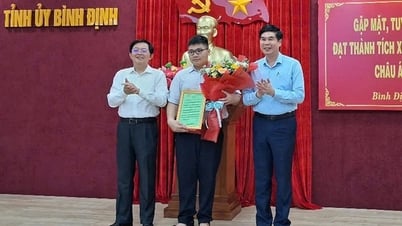 Binh Dinh récompense les étudiants qui ont remporté des médailles d'argent aux Olympiades asiatiques d'informatique