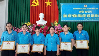 Liên đoàn Lao động huyện Thoại Sơn tổng kết phong trào thi đua khối trường học