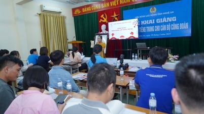 Открытие курса китайского языка для профсоюзных чиновников Нге Ан