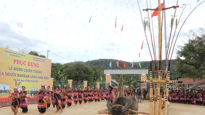 Reconstitution de la cérémonie de « Célébration de la victoire » du peuple Bahnar dans le village de Dak A Sel