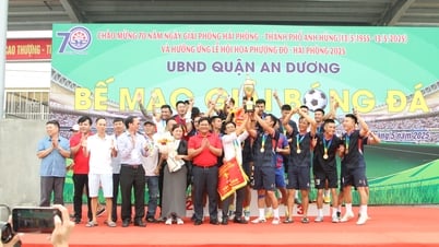 Sôi nổi và kịch tính Giải bóng đá nam truyền thống quận An Dương năm 2025