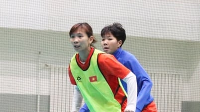 Thuy Trang speaks emotionally at Vietnam futsal team
