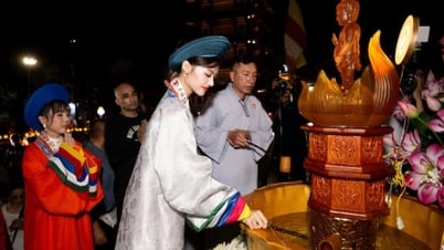 Vietnamese beauty queens and artists spread the beauty of spiritual culture at Vesak 2025 - Lang Son Newspaper and Radio and Television Station