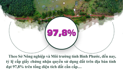 Tỷ lệ cấp giấy chứng nhận quyền sử dụng đất đạt 97,8%
