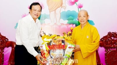 Chủ tịch UBND tỉnh Lê Văn Hẳn thăm, chúc mừng lễ Phật đản