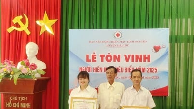 Đại Lộc tôn vinh cá nhân hiến máu tiêu biểu cấp tỉnh và huyện