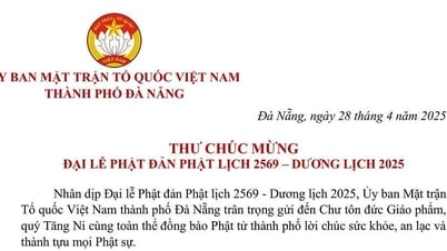 Thư chúc mừng Đại lễ Phật đản Phật lịch 2569 - Dương lịch 2025