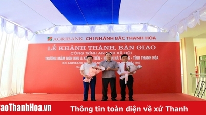 Agribank Bắc Thanh Hóa tài trợ hơn 7 tỷ đồng xây dựng Trường Mầm non khu A xã Hà Tiến 