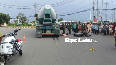 Va chạm với xe container, một phụ nữ tử vong