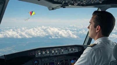 Découverte inattendue de 3 cerfs-volants flottant près de la piste de l'aéroport de Noi Bai