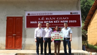 Entrega de viviendas solidarias a hogares pobres en la comuna de Tu Doan, distrito de Loc Binh