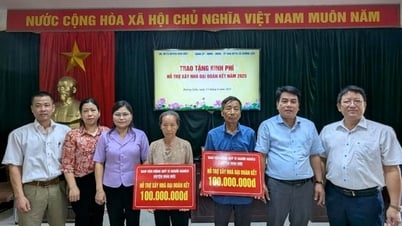 Hoai Duc ផ្តល់ជំនួយដល់ផ្ទះមហាសាមគ្គីសម្រាប់គ្រួសារក្រីក្រចំនួន 2