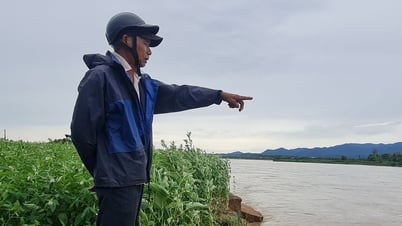 ច្រាំងទន្លេ Quang Hue បានបាក់យ៉ាងធ្ងន់ធ្ងរ បន្ទាប់ពីទឹកជំនន់