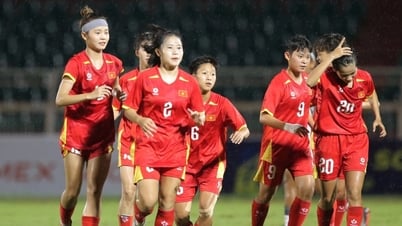 Cầu thủ nữ Việt Nam gây sốt với siêu phẩm từ cự ly 35m vào lưới Indonesia