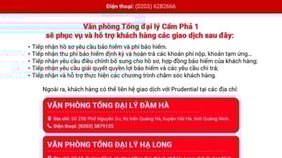 Prudential Vietnam Life Insurance Company Limited respectfully announces: Cam Pha 1 General Agency Office officially operates from June 2, 2025