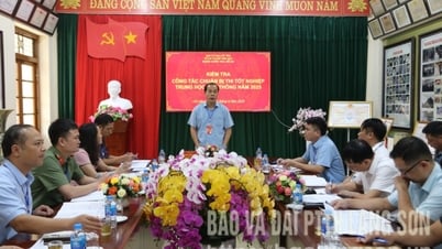 チラン省胡龍市における2025年高校卒業試験の準備状況の確認